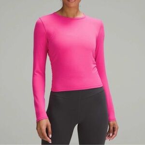 Lululemon Athletica All It Takes Nulu Sonic Pink Long Sleeve Side Ruching Sz 4
